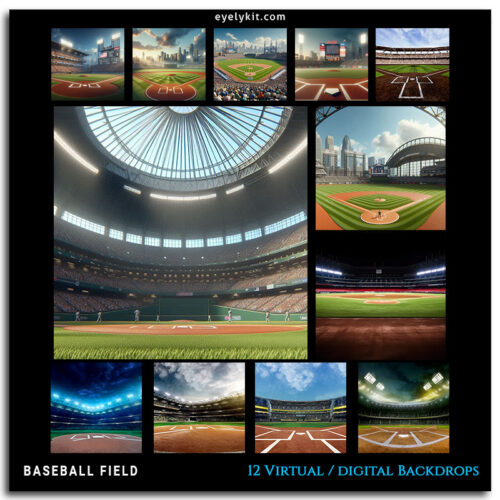 12 Amazing baseball field virtual backdrops AI-generated-virtual-backdrops-backgrounds-for-photobooth-overlat-templates-BASEBALL-FIELD-2