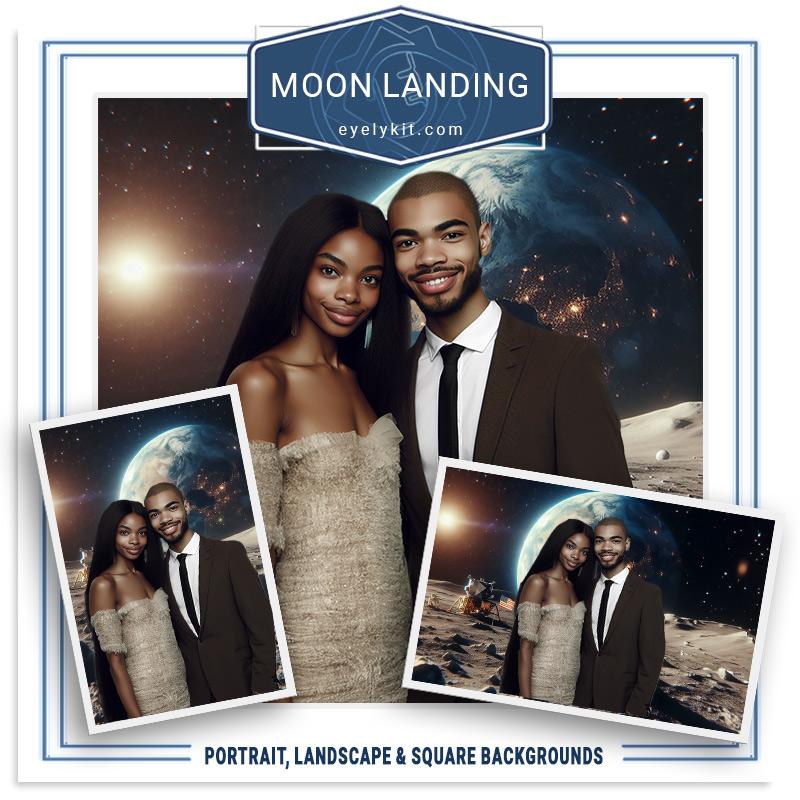 moon landing virtual backdrops AI-generated-virtual-backdrops-backgrounds-for-photobooth-overlat-templates-moon-landing-1