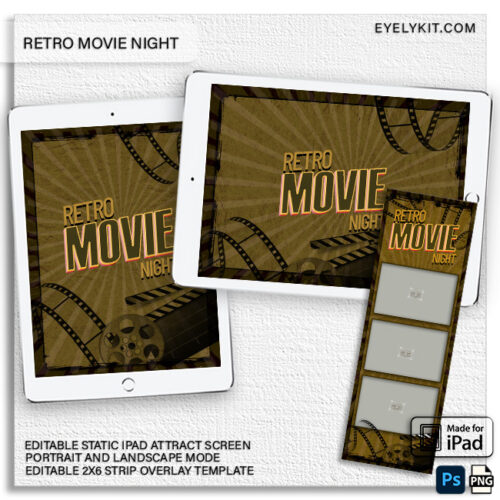 editable ipad screens retro movie night IPAD-ATTRACT-SCREENS-EDITABLE-PHOTO-BOOTHS-2X6-STRIP-TEMPLATE-BUNDLE-RETRO-MOVIE-NIGHT-1