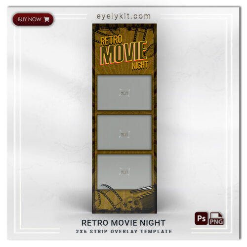 retro movie photo booth 2x6 template PHOTOBOOTH-OVERLAY-EYELYKIT-HOW-TO-retro-movie-night-2x6l