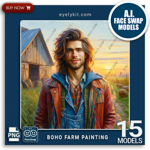 farm painting AI faceswap Models ai-photo-booth-face-swap-models-BOHO-FARM-PAINTING-1