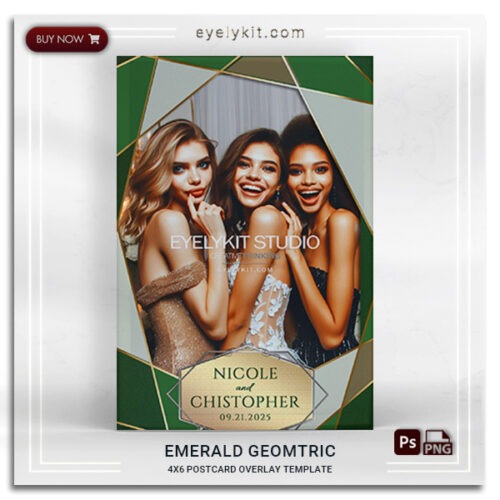 geometric emerald photo booth template PHOTO-BOOTH-OVERLAY-TEMPLATES-EMERALD-GEOMTRIC-1PICP