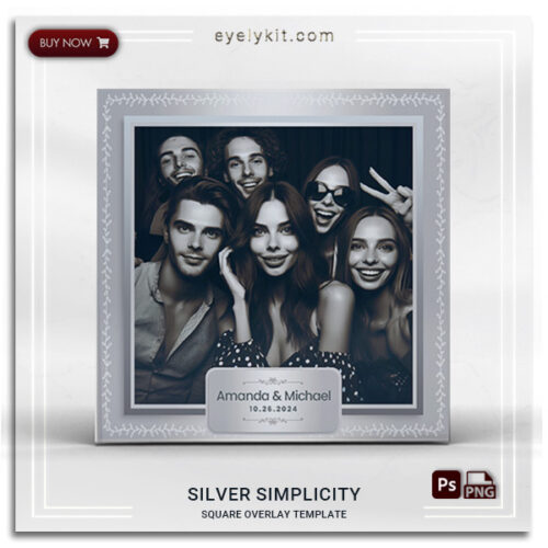 simple silver photo booth template square PHOTO-BOOTH-OVERLAY-TEMPLATES-SILVER-SIMPLICITY-SQUARE