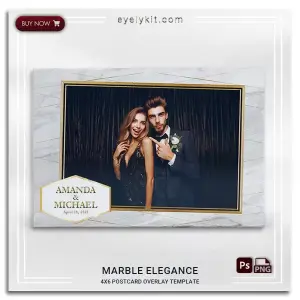 marble and gold photo booth template