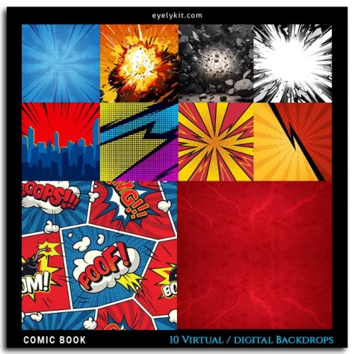 comic book photo booth backdrops AI-virtual-digital-backdrops-backgrounds-for-photo-booths-comic-book-backgrounds-3