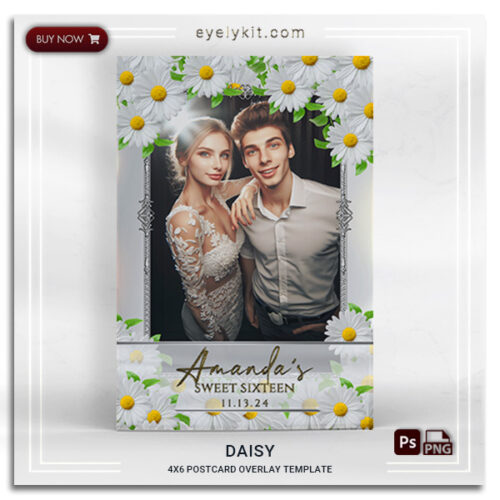 Daisies photo booth overlay template frame DAISY-1PICP-PHOTO-BOOTH-OVERLAY-EYELYKIT-HOW-TO-FREE