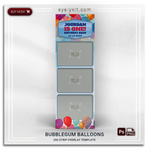 birthday balloons photo booth frame PHOTO-BOOTH-OVERLAY-TEMPLATES-BUBBLEGUM-BALLOONS-2X6L