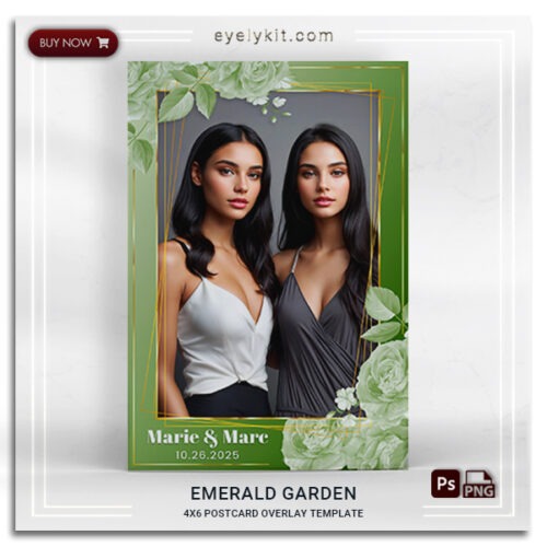 emerald garden photo booth template PHOTO-BOOTH-OVERLAY-TEMPLATES-EMERALD-GARDEN-1PICP