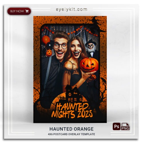 orange halloween photo booth template PHOTO-BOOTH-OVERLAY-TEMPLATES-hAUNTED-oRANGE-1PICP