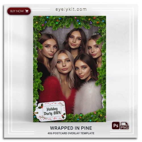 Christmas pine photo booth frame PHOTOBOOTH-OVERLAY-EYELYKIT-HOW-TO-WRAPPED-IN-PINE-1PICP