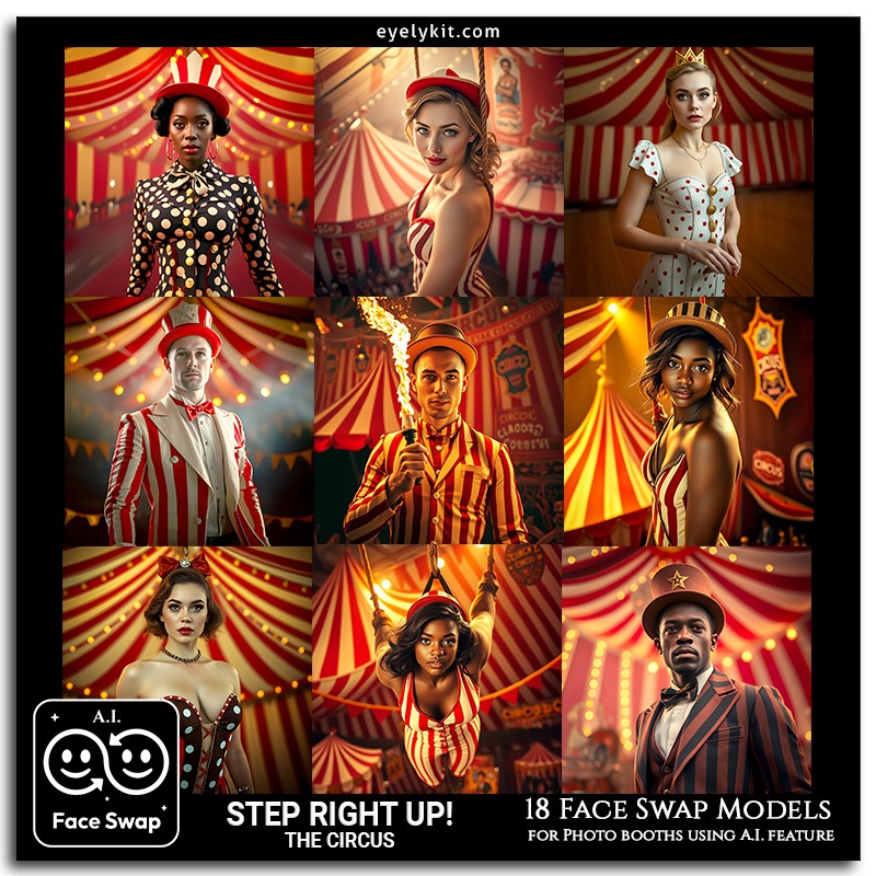 vintage circus face swap avatars AI-Faceswap-models-for-photo-booths-THE-VINTAGE-CIRCUS-face-swap-3