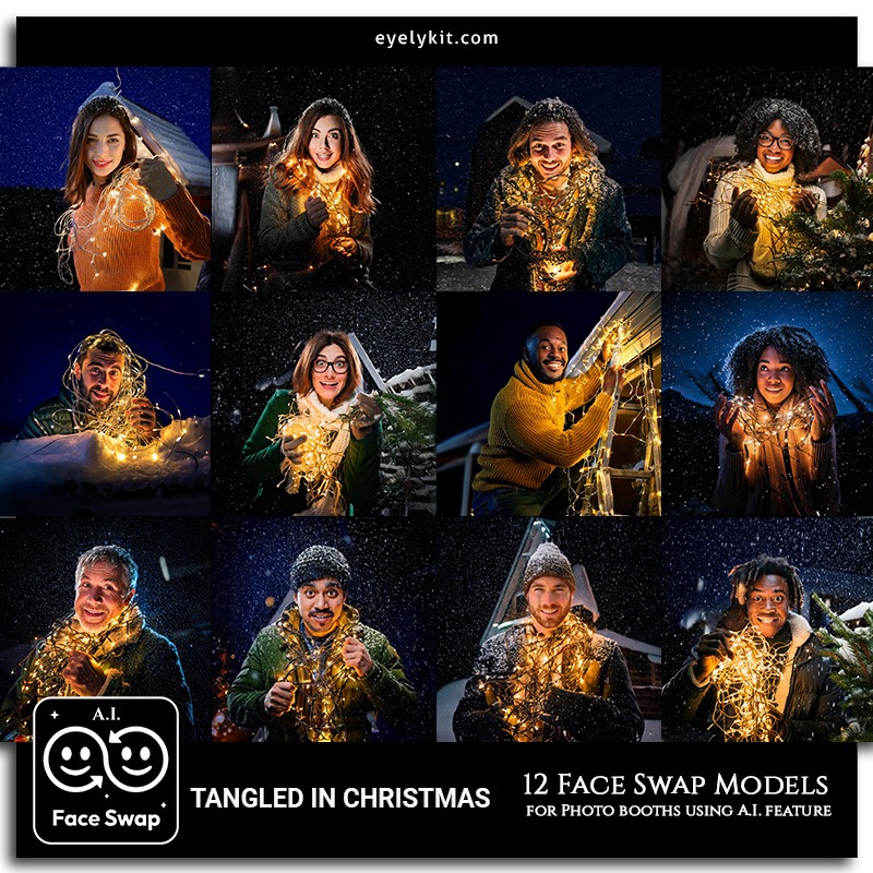 tangled in christmas lights face swap AI-Faceswap-models-for-photo-booths-christmas-tangled-in-christmas-lights-2