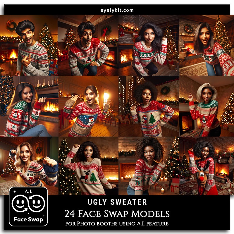 ugly sweater face swap AI-Faceswap-models-for-photo-booths-christmas-ugly-sweater-1