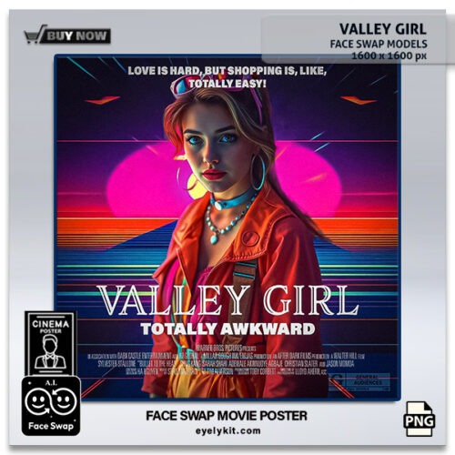 valley girl movie poster face swap AI-Generated-Face-Swap-Movie-Posters-Photo-Booths-valley-girl-80s-movie-poster-1