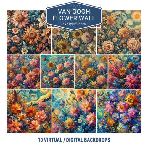 van gogh flower photo booth backdrops AI-generated-virtual-backdrops-backgrounds-for-photobooth-overlat-templates-VAN-GOGH-FLOWER-WALL-3