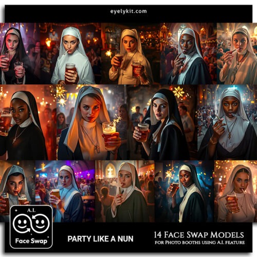 nun face swap templates-AI-Faceswap-models-for-photo-booth-party-like-a-nun-2