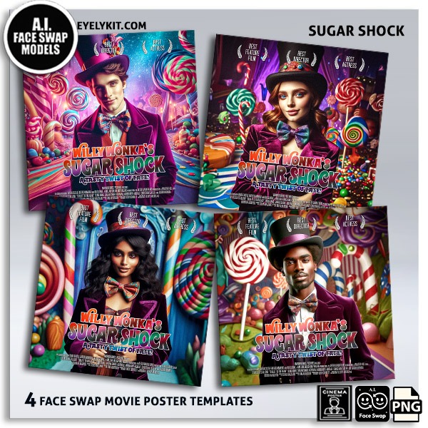 willy wonka movie poster face swap Movie-poster-templates-face-swap-bundle-photo-booths-sugar-shock0willy-wonka-6