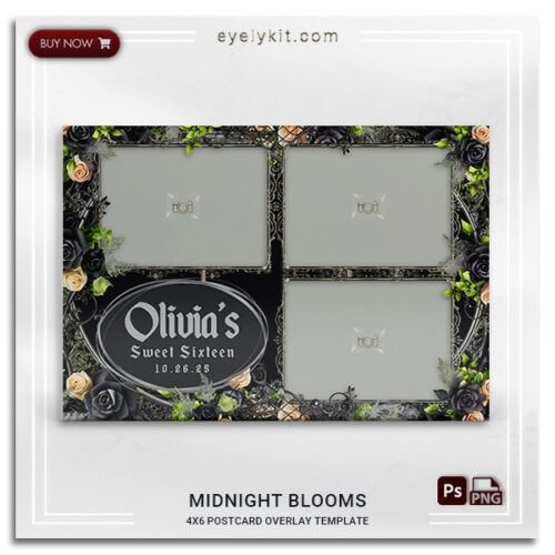 elegant gothic photo booth frame PHOTOBOOTH-OVERLAY-EYELYKIT-HOW-TO-MIDNIGHT-BLOOMS-3PICL