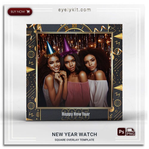 black and gold overlay frame PHOTOBOOTH-OVERLAY-EYELYKIT-HOW-TO-NEW-YEAR-WATCH-SQUARE