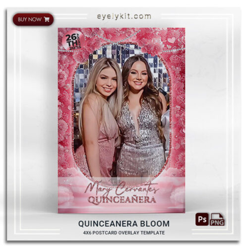 pink flowers quinceanera template PHOTOBOOTH-OVERLAY-EYELYKIT-HOW-TO-QUINCEANERA-BLOOM-1PICP