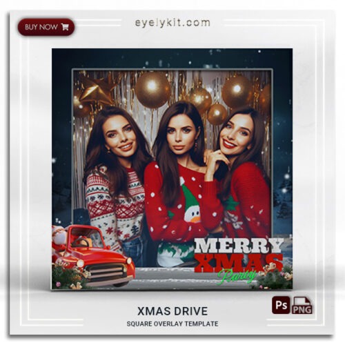 santa truck holiday frame PHOTOBOOTH-OVERLAY-EYELYKIT-HOW-TO-XMAS-DRIVE-SQUARE