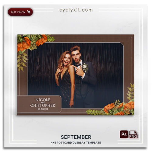 burnt orange flowers photo booth frame SEPTEMBER-1PICL-PHOTO-BOOTH-OVERLAY-EYELYKIT-HOW-TO-FREE