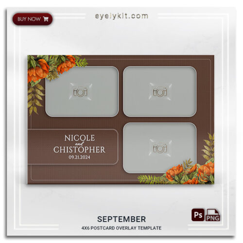 burnt orange flowers photo booth frame SEPTEMBER-3PICL-PHOTO-BOOTH-OVERLAY-EYELYKIT-HOW-TO-FREE