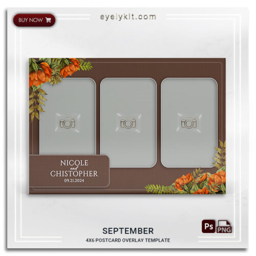 burnt orange flowers photo booth frame SEPTEMBER-3PICP-PHOTO-BOOTH-OVERLAY-EYELYKIT-HOW-TO-FREE