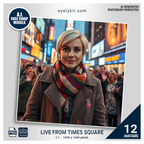 live from times square face swap avatars- Perfect for city-themed events, travel parties, or any occasion that calls for some Big Apple flair, these high-quality face swaps let you and your guests feel like stars in the heart of NYC. Strike a pose and capture the magic of Times Square!