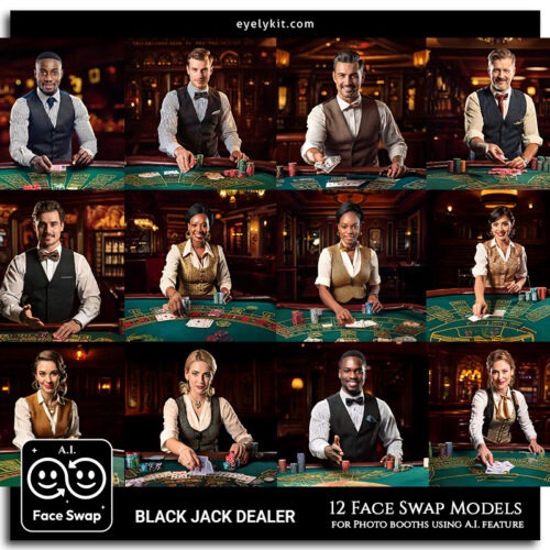 black jack dealer face swap ai-photo-booth-face-swap-models-black-jack-dealer-casino-night-face-swap-1