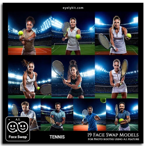 playing tennis face swap photos ai-photo-booth-face-swap-tennis-player--model-faceswap-3