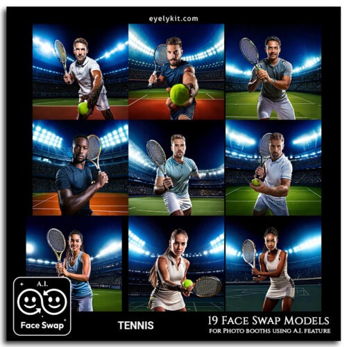 playing tennis face swap photos ai-photo-booth-face-swap-tennis-player--model-faceswap-3