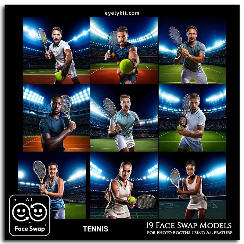 playing tennis face swap photos ai-photo-booth-face-swap-tennis-player--model-faceswap-3