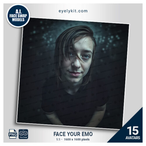 funny emo face swap photos- Perfect for photo booths, these high-quality avatars make every shot memorable and instantly nostalgic. Ideal for events with an alt, punk, or throwback vibe, this set offers a fun, unique way to embrace emo culture with striking realism!