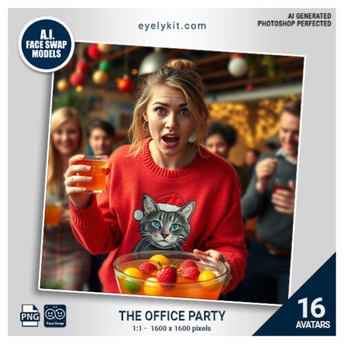 funny office holiday party face swap- letting guests embrace their inner 'office character' for memorable, laugh-out-loud photos. Ideal for corporate gatherings, holiday parties, and end-of-year celebrations, this bundle brings the office party spirit to life