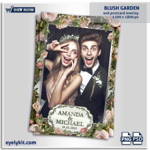 Elegant roses photo booth template photo-booth-overlay-templates-frames-4x6-2x6-square-360-booths-eyelykit-graphics-BLUSH-GARDEN-1PICP