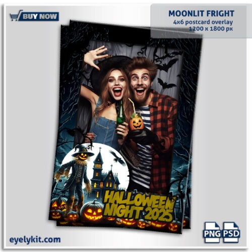 Fun halloween overlay for photo booths photo-booth-overlay-templates-frames-4x6-2x6-square-360-booths-eyelykit-graphics-MOONLIT-FRIGHT-HALLOWEEN-1PICP