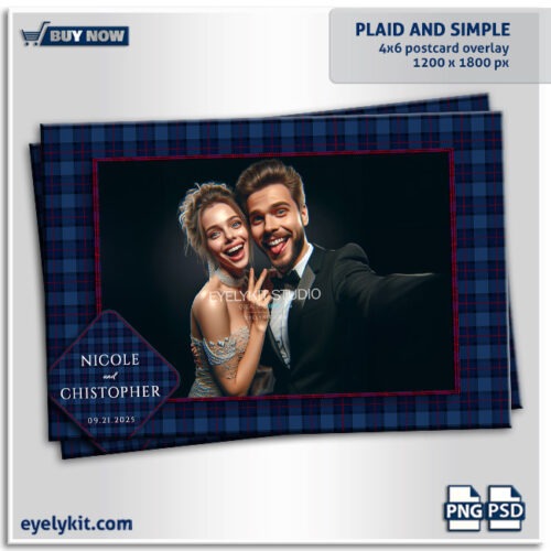 blue plaid photo booth frame photo-booth-overlay-templates-frames-4x6-2x6-square-360-booths-eyelykit-graphics-plaid-and-simple-1picl