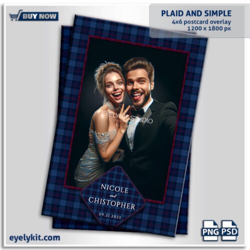 blue plaid photo booth frame photo-booth-overlay-templates-frames-4x6-2x6-square-360-booths-eyelykit-graphics-plaid-and-simple-1picp