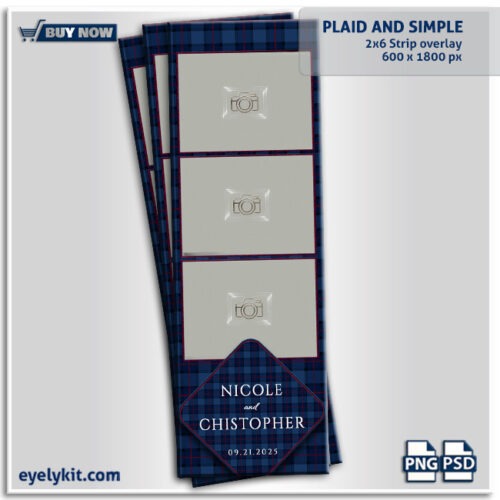 blue plaid photo booth frame photo-booth-overlay-templates-frames-4x6-2x6-square-360-booths-eyelykit-graphics-plaid-and-simple-2x6-l