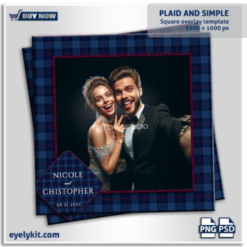 blue plaid photo booth frame photo-booth-overlay-templates-frames-4x6-2x6-square-360-booths-eyelykit-graphics-plaid-and-simple-square