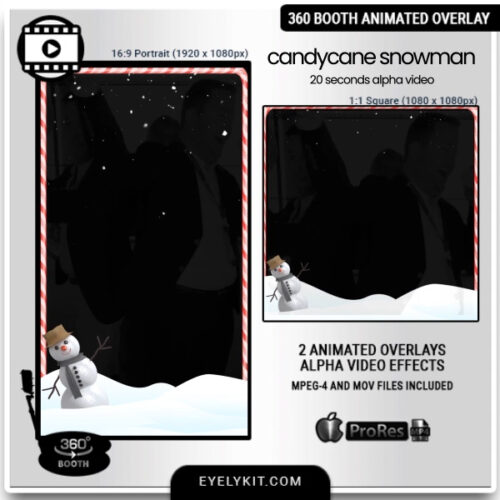 snowman 360 booth animated overlay-