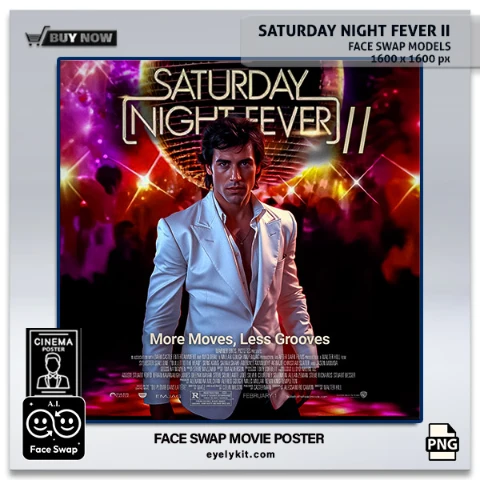 saturday night fever movie poster face swap- Perfect for retro-themed parties, 70s disco nights, and movie-inspired events, this single avatar lets your guests recreate the iconic look of John Travolta in the famous Saturday Night Fever movie poster. With its dazzling disco style, bold poses, and unforgettable music, this avatar brings the magic of the 70s straight to your photo booth, creating a truly unforgettable experience.