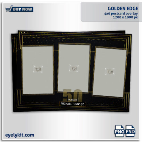 Golden Edge Photo Booth Overlay Template- a stunning, minimalist design inspired by the elegance and glamour of the Art Deco era. This overlay features clean black and gold lines with sophisticated geometric details, creating a modern, upscale feel for any event. Perfect for weddings, New Year’s Eve parties, Gatsby-themed events, and upscale gatherings, the Golden Edge template delivers a timeless aesthetic with a luxury appeal