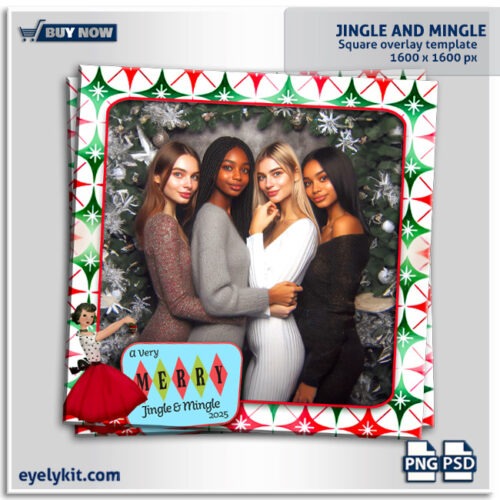 mid century jingle and mingle template- mid century jingle and mingle template-Add a touch of vintage flair to your holiday events with our Mid-Century Jingle and Mingle Photo Booth Template! Inspired by the sleek, fun designs of the 1950s and 1960s, this template brings classic holiday charm with a retro twist. Perfect for Christmas parties, holiday gatherings, and corporate events looking to capture the warmth and style of a mid-century celebration