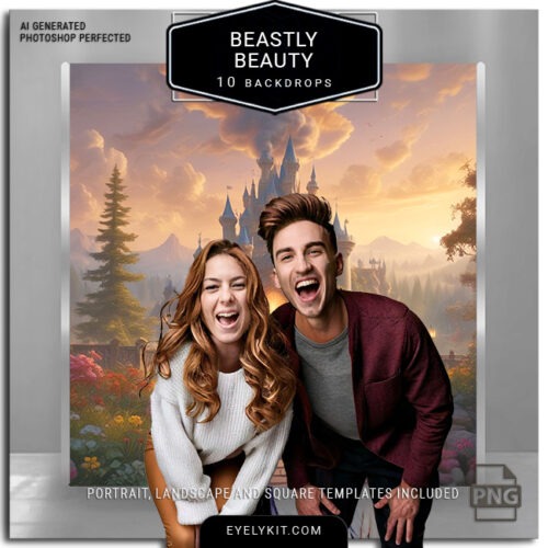 elegant beauty and the beast backdrops Virtual-Backdrops-Photo-Booths-beastly-beauty-4