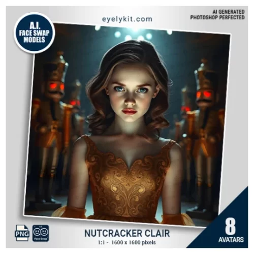 clair from the nutcracker face swap- Nutcracker Clair face swap bundle, a charming addition to any photo booth experience. This bundle spotlights the beloved character Clair from "The Nutcracker," capturing her in a variety of whimsical holiday settings. Perfect for Christmas parties, holiday-themed events, and winter gatherings, this face swap bundle allows guests to step into Clair’s shoes and become the star of the Nutcracker story. The bundle features 8 distinct Clair avatars, each designed with exquisite detail to capture the magic, elegance, and festivity of the season.