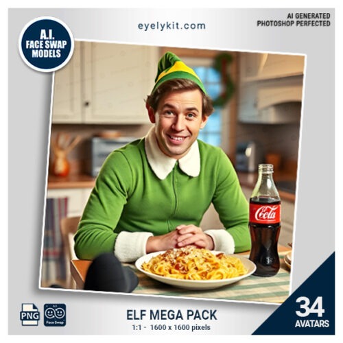 Elf Face Swap Pack- Bring a touch of the North Pole to your next event with our Elf Face Swap Pack—perfect for those looking to recreate the magic of the movie "Elf" and add a dash of humor and holiday spirit to their photos. Let your guests say, "I’m a cotton-headed ninny muggins!" as they snap away in their elf personas, creating unforgettable holiday memories!