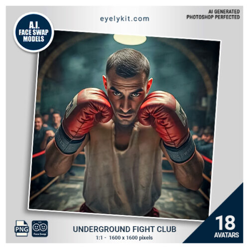 underground fighter face swap- a gritty, action-packed set of face swap avatars designed to bring an intense, adrenaline-fueled experience to your photo booth events! This unique bundle features high-resolution avatars that immerse users in an underground fight club scene, complete with authentic, realistic details that make each photo unforgettable. Perfect for 360 booths, iPad photo booths, and DSLR photo booth setups, these avatars are optimized for face swap software, ensuring seamless and dynamic results that look just like a real-life fighter’s photo.