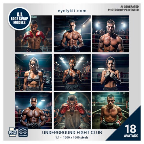 underground fighter face swap- a gritty, action-packed set of face swap avatars designed to bring an intense, adrenaline-fueled experience to your photo booth events! This unique bundle features high-resolution avatars that immerse users in an underground fight club scene, complete with authentic, realistic details that make each photo unforgettable. Perfect for 360 booths, iPad photo booths, and DSLR photo booth setups, these avatars are optimized for face swap software, ensuring seamless and dynamic results that look just like a real-life fighter’s photo.